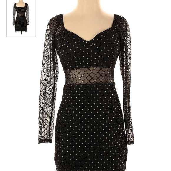 Lily Rose Dresses & Skirts - Lily Rose Black Party Dress with Gold Foiling - Juniors Size Small